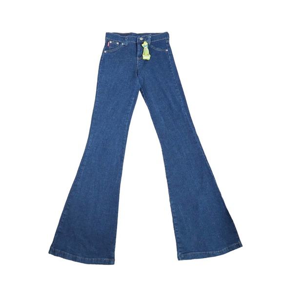 Embrujo medium wash blue denim low rise bell bottom flare jeans 5 - Picture 1 of 5